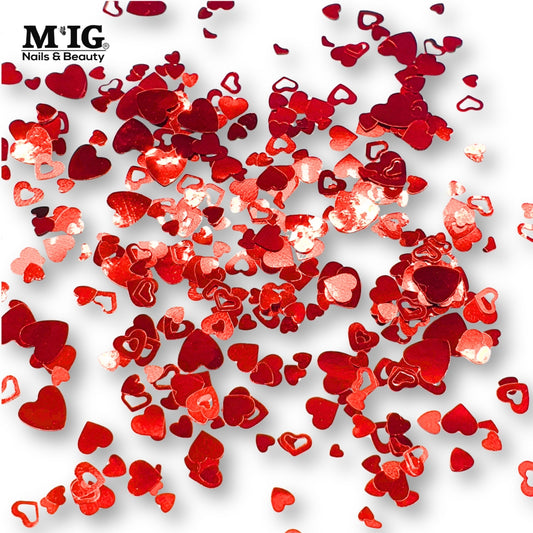 Inimioare - Love (decor metalizat)