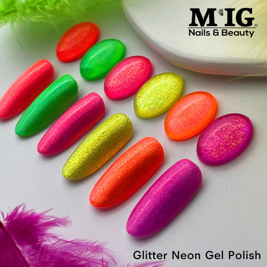 Set Glitter Neon Gel Polish