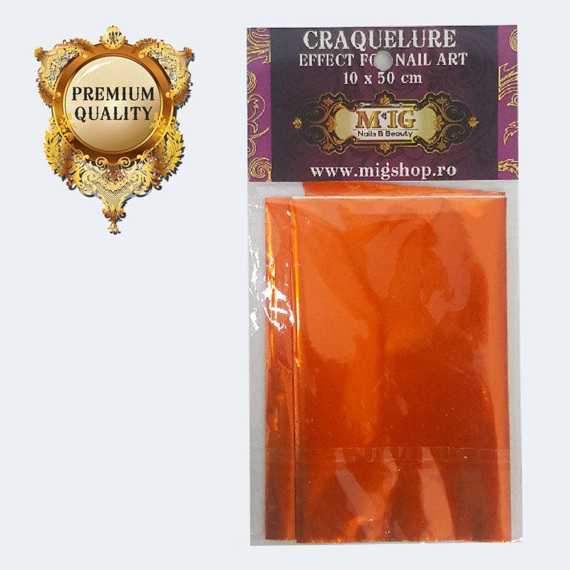 6 Folie de transfer craquelure (ORANGE METALIZAT) - MIGSHOP.RO